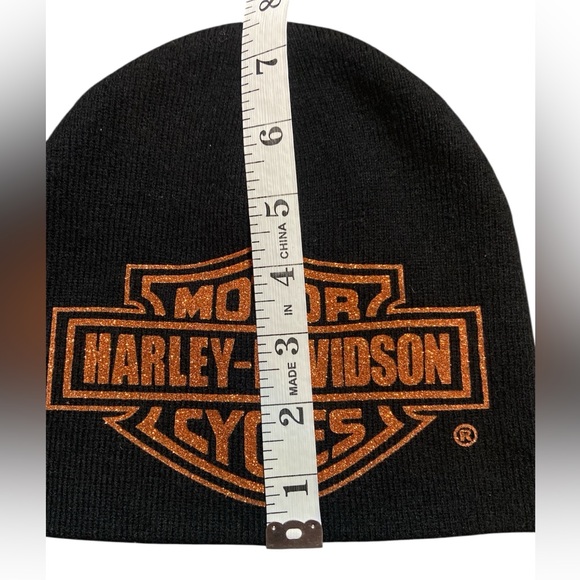 Harley Davidson Youth Black And Orange Hat Beanie - Picture 5 of 5